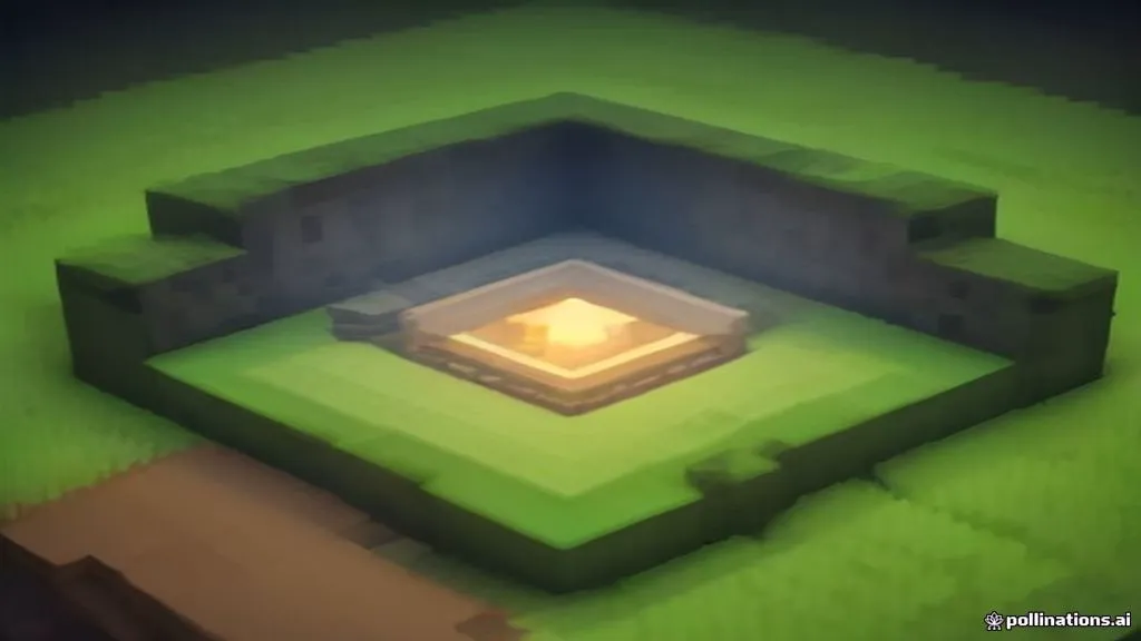 Collage preview of a coordinates HUD, wheat farm and glowing ore cave in blocky voxel style