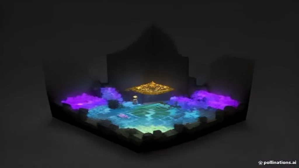Preview artwork of a glowing diamond ore vein in a blocky voxel cave